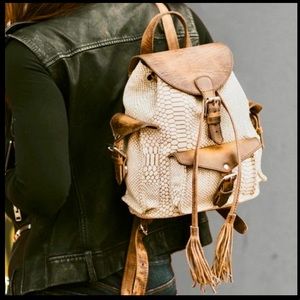 FREEBIRD Brett Backpack - White Croco